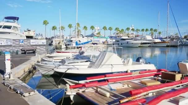 Juan Les Pins Francia Settembre 2023 Porto Gallice Pieno Yacht — Video Stock
