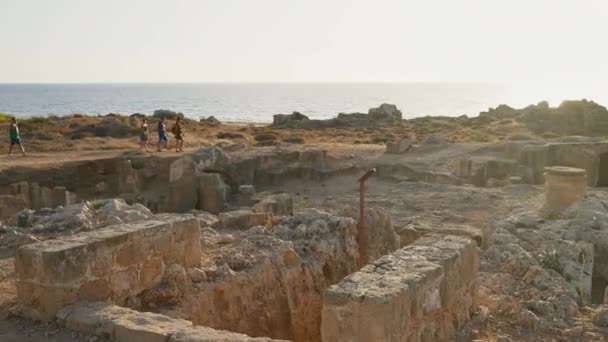 Paphos Zypern August 2023 Gräber Der Könige Bei Sonnenlicht — Stockvideo