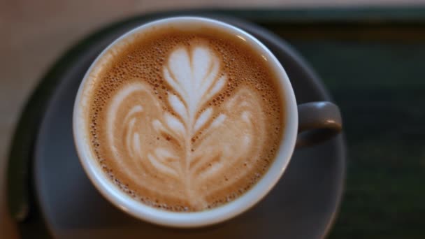 Top Shot Foam Latte Art Coffee — Stock Video