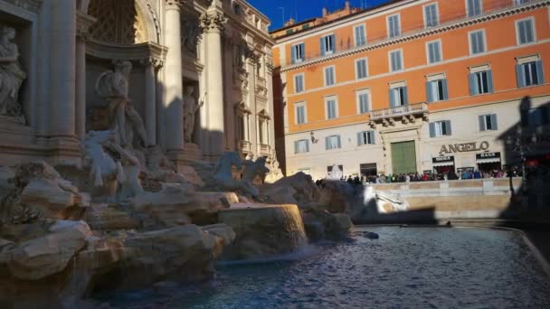 Rome Italy February 2024 Trevi Fountain Walking Tourists Sunset — Stock Video