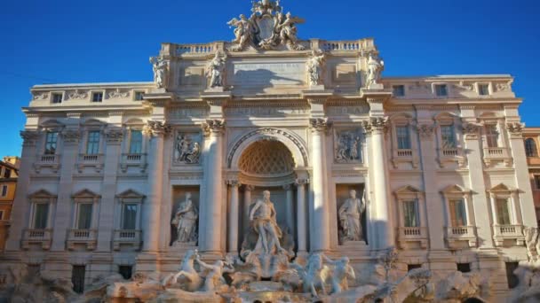 Rome Italy February 2024 Trevi Fountain Walking Tourists Sunset — Stock Video