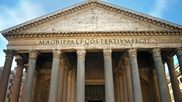 Roma Febbraio 2024 Turisti Che Camminano Vicino Pantheon Situato Nel — Video Stock