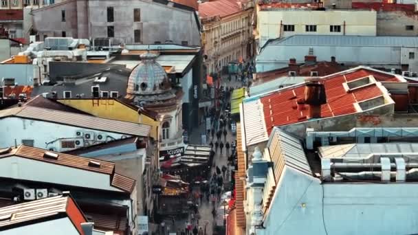 Бухарест Румунія Березня 2024 Року Прогулянки Людей Серед Старих Історичних — стокове відео