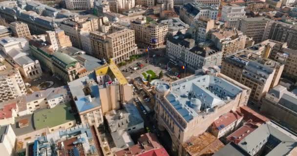 Bukareszt Rumunia Marca 2024 Widok Lotu Ptaka Centrum Miasta Zabytkowymi — Wideo stockowe