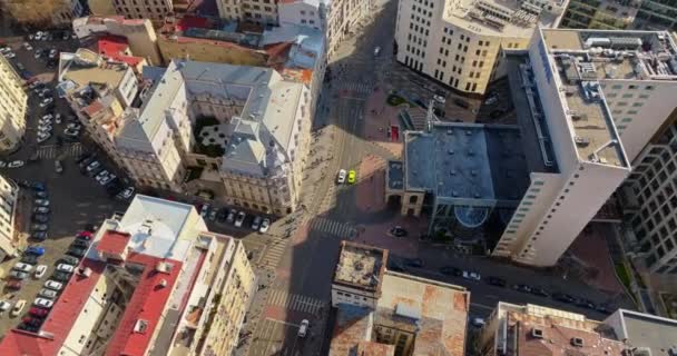 Bukurešť Rumunsko Březen 2024 Letecký Dron Shora Pohled Centrum Města — Stock video