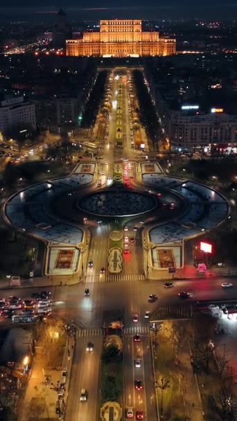 Бухарест Румунія Березня 2024 Року Вертикальний Вид Повітряний Дрон Міста — стокове відео