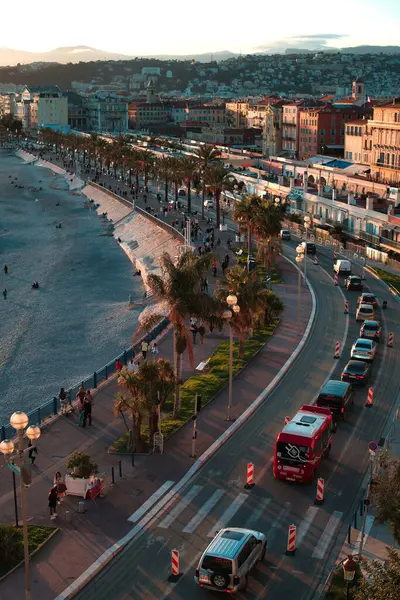 Nice França Março 2024 Vista Panorâmica Litoral Cidade Nice Riviera Fotos De Bancos De Imagens Sem Royalties