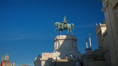 Roma, İtalya - 15 Şubat 2024: Victor Emmanuel 'in Heykeli - Ulusun Babası
