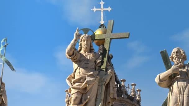 圣约翰浸信会 基督和圣安德鲁在圣彼得大教堂的立面 梵蒂冈 意大利 — 图库视频影像