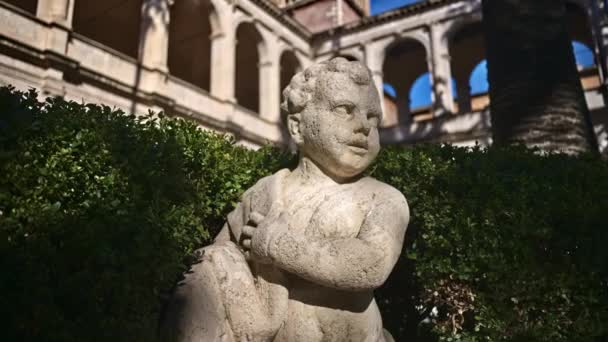 Querubín Jardín Basílica San Marcos Evangelista Campidoglio Roma Italia — Vídeos de Stock