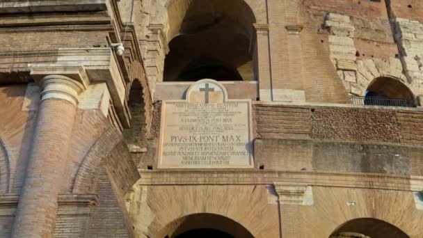 Rzym Włochy Lutego 2024 Szczegółowy Widok Koloseum Rzymie — Wideo stockowe