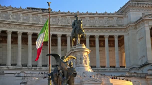 Rom Italien Februari 2024 Faderlandsaltaret Monument Över Victor Emmanuel — Stockvideo