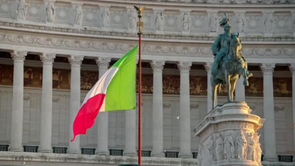 Roma Febbraio 2024 Altare Della Patria Monumento Vittorio Emanuele — Video Stock