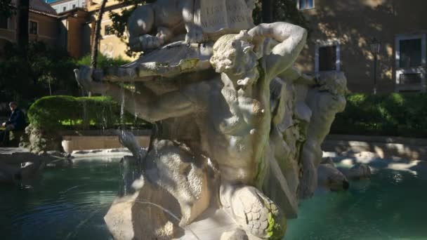 Fontaine Eau Dans Jardin Basilique Saint Marc Evangelista Campidoglio Rome — Video