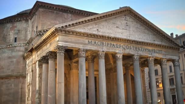 Rome Italy February 2024 View Pantheon Blue Hour Dawn — Stock Video