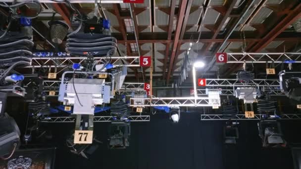 Studio Lights Equipment Ceiling Set — Stock Video