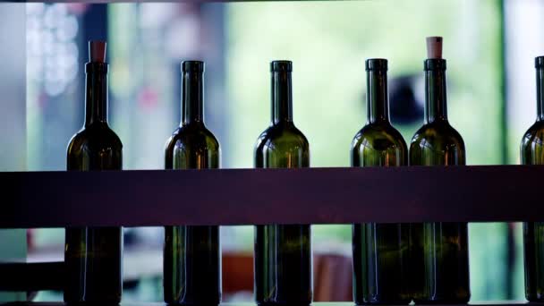 Wine Bottles Shelves Restaurant Video Clip
