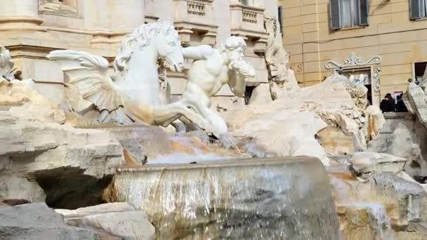 Roma Talya Şubat 2024 Trevi Çeşmesinin Görüntüsü — Stok video