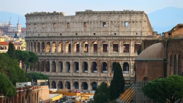 Róma Olaszország Február 2024 Street View Colosseum People Walking — Stock videók