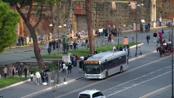 Рим Італія Лютого 2024 Вид Вулицю Риму Італія Вдень — стокове відео