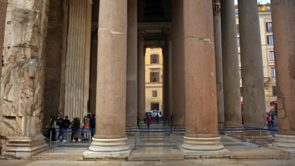 Róma Olaszország 2024 Február Pantheon Oldalnézete Nappal — Stock videók