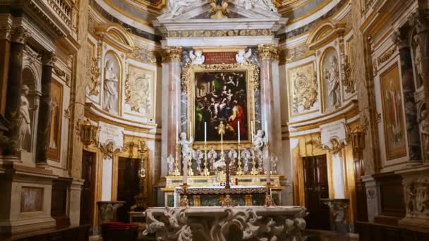 Рим Італія Лютого 2024 Внутрішня Частина Базиліки Санта Марія Дель — стокове відео
