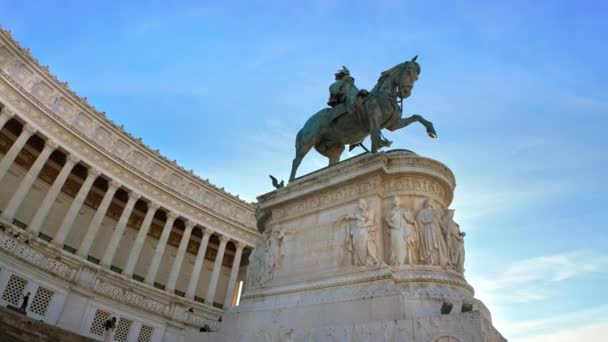 Rom Italien Februari 2024 Staty Victor Emmanuel Nationens Fader — Stockvideo
