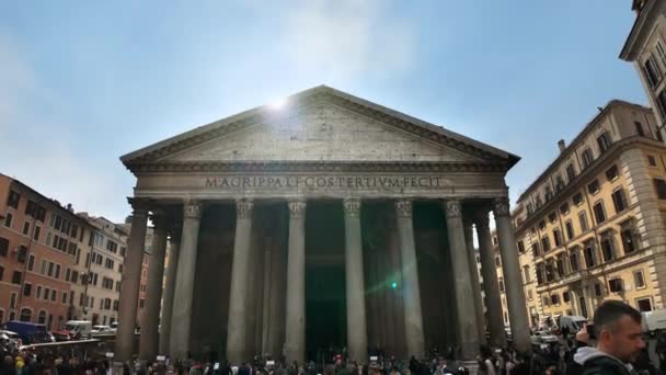 Рим Італія Лютого 2024 Року Вид Спереду Пантеон Під Час — стокове відео