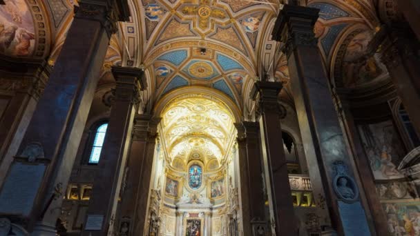 Rome Italie Février 2024 Intérieur Église Santa Maria Dell Anima — Video