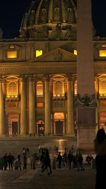 Roma Febbraio 2024 Veduta Frontale Della Basilica San Pietro Vaticano — Video Stock