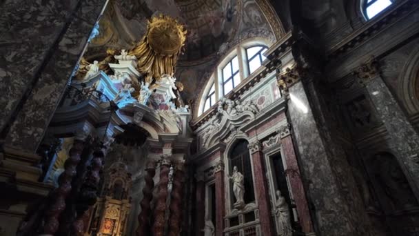 意大利威尼斯 2024年4月18日 圣玛丽亚 拿撒勒教堂内部 — 图库视频影像