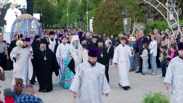 Chisinau Moldova Maggio 2024 Mitropoli Sacerdoti Della Chiesa Moldova Cammino — Video Stock