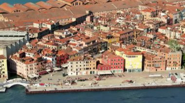 Garibaldi Caddesi Venedik City, İtalya 'nın yukarısından görüldü.