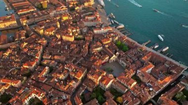 Güneşli bir günde Venedik Şehri, İtalya 'nın hava manzarası