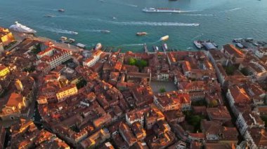 Güneşli bir günde Venedik Şehri, İtalya 'nın hava manzarası