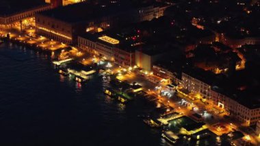 Akşam Venedik Şehri, İtalya 'nın hava manzarası