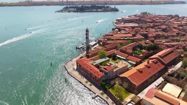 Aerial View Murano Island Venice Italy — Stok video
