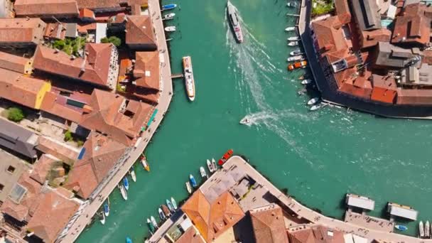 Boats Moving Canal Murano Venice Italy — Stok video