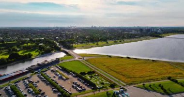 Danimarka, Kopenhag 'daki Amager Sahil Parkı' nın hava aracı görüntüsü.