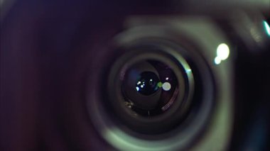 Close up of the lens of a camera