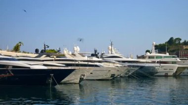 Monaco Limanı 'na beyaz tekneler yanaştı.