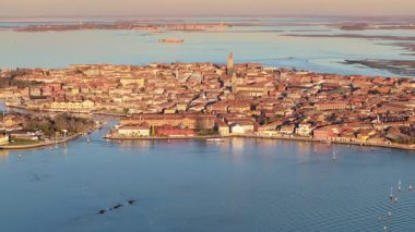 Murano Adası, Venedik, İtalya 'nın insansız hava aracı görüntüsü