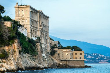 Monako, Monte Carlo - 20 Şubat 2025: Monako Okyanus Müzesi manzarası