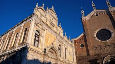 İtalya, Venedik Castello 'daki Bazilika dei Santi Giovanni e Paolo manzarası