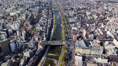 Kyoto, Japonya 'nın gündüz hava aracı görüntüsü