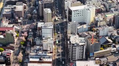 Kyoto, Japonya 'nın gündüz hava aracı görüntüsü
