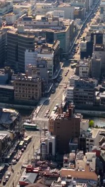 Kyoto, Japonya 'nın gündüz hava aracı görüntüsü