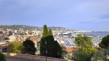 Fransa 'nın Cannes sahilinin havadan görünüşü