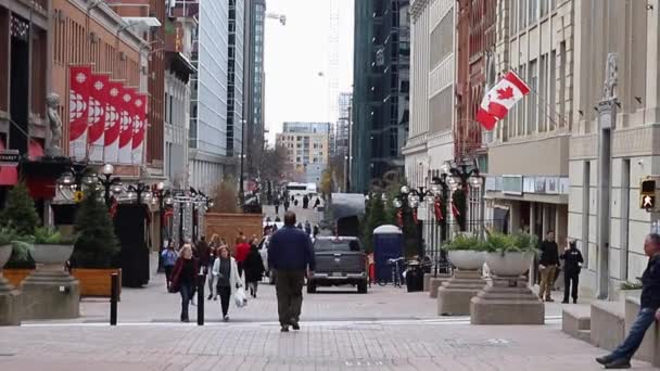 Ottawa Canada Novembre 2022 Sparks Street Vista Sul Paesaggio Urbano — Video Stock