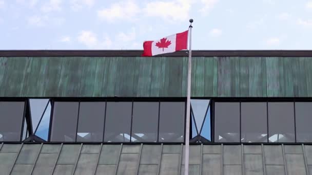Ottawa Canada November 2022 Bank Canada Building Canadian Flag — Stock Video